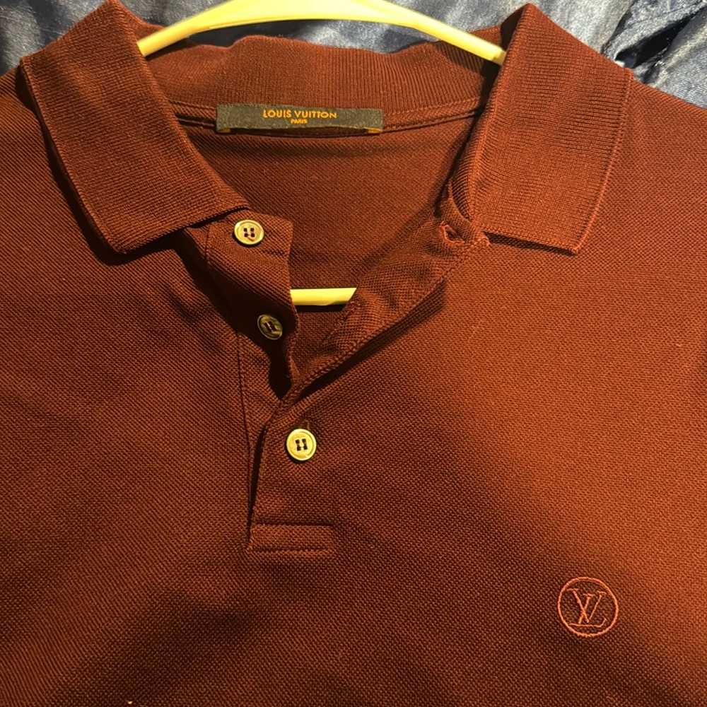 Men’s Louis Vuitton burgundy collared polo